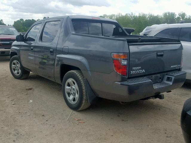 2HJYK16247H545177 - 2007 HONDA RIDGELINE GRAY photo 3