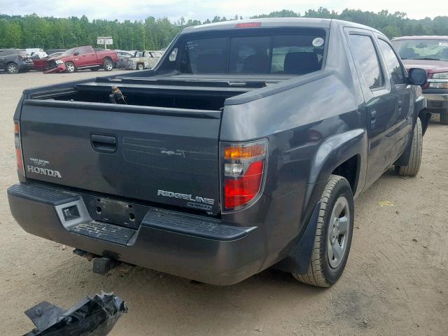 2HJYK16247H545177 - 2007 HONDA RIDGELINE GRAY photo 4