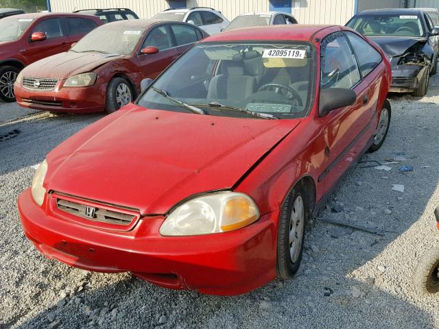 1HGEJ6122WL084322 - 1998 HONDA CIVIC DX RED photo 2