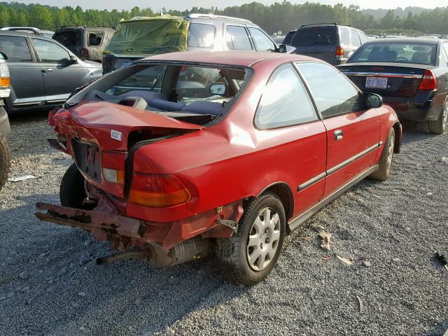 1HGEJ6122WL084322 - 1998 HONDA CIVIC DX RED photo 4