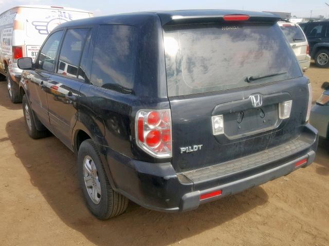 5FNYF28196B049122 - 2006 HONDA PILOT LX BLACK photo 3