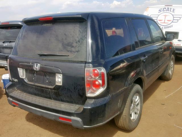 5FNYF28196B049122 - 2006 HONDA PILOT LX BLACK photo 4