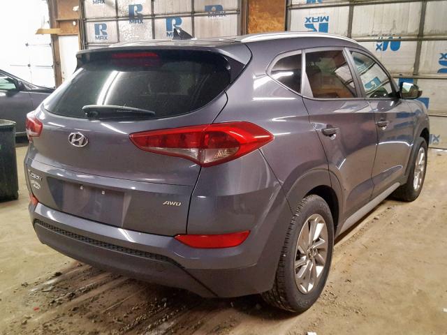 KM8J3CA48JU647251 - 2018 HYUNDAI TUCSON SEL BLUE photo 4