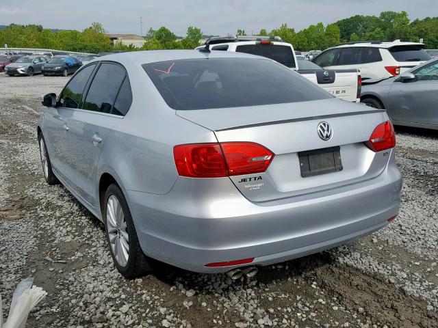 3VWLL7AJ9DM244606 - 2013 VOLKSWAGEN JETTA TDI SILVER photo 3