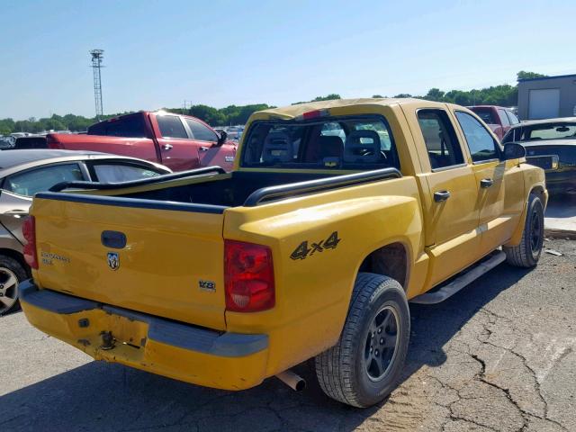 1D7HW48N46S644001 - 2006 DODGE DAKOTA QUA YELLOW photo 4