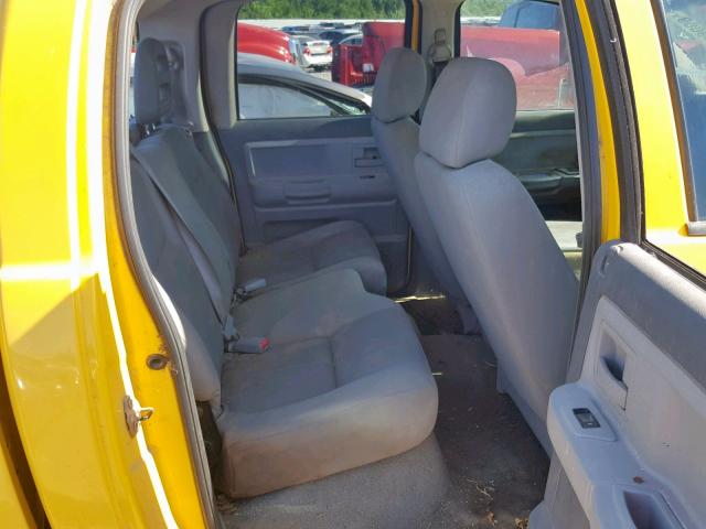 1D7HW48N46S644001 - 2006 DODGE DAKOTA QUA YELLOW photo 6