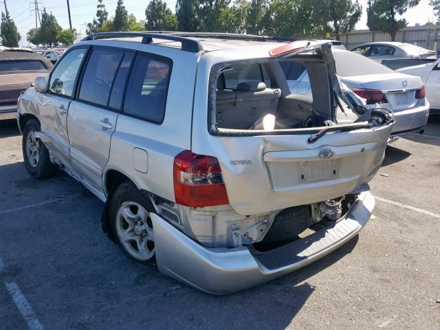 JTEGD21A760136975 - 2006 TOYOTA HIGHLANDER SILVER photo 3