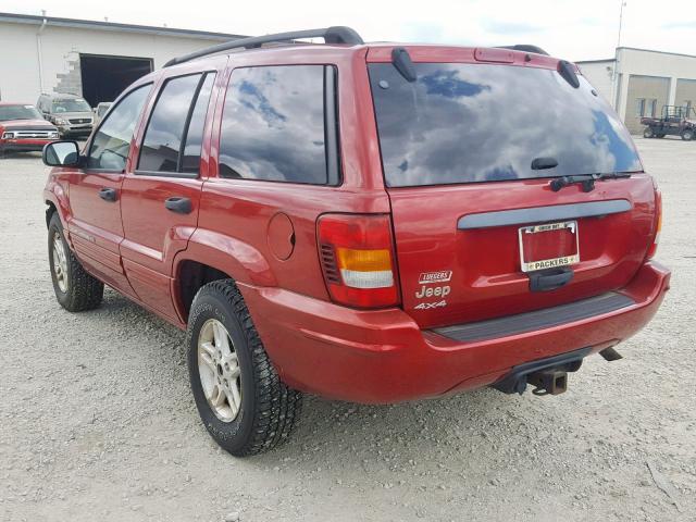 1J4GW48S74C346667 - 2004 JEEP GRAND CHER RED photo 3