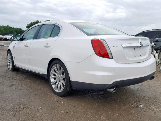 1LNHL9DR7AG606648 - 2010 LINCOLN MKS WHITE photo 3