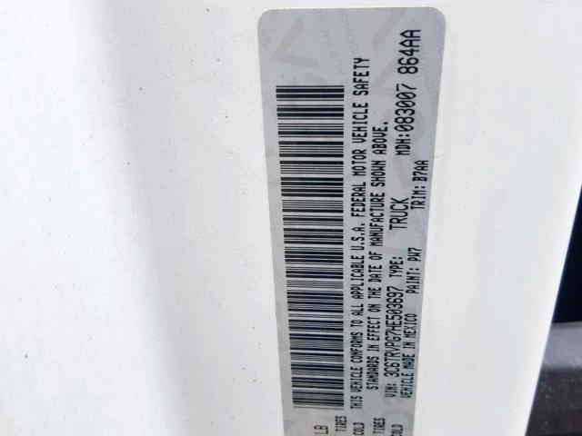 3C6TRVPG7HE503697 - 2017 RAM PROMASTER WHITE photo 10