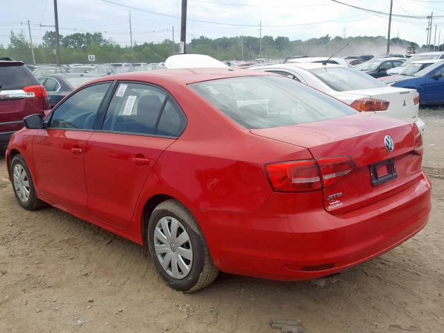 3VW1K7AJ8FM271082 - 2015 VOLKSWAGEN JETTA BASE RED photo 3