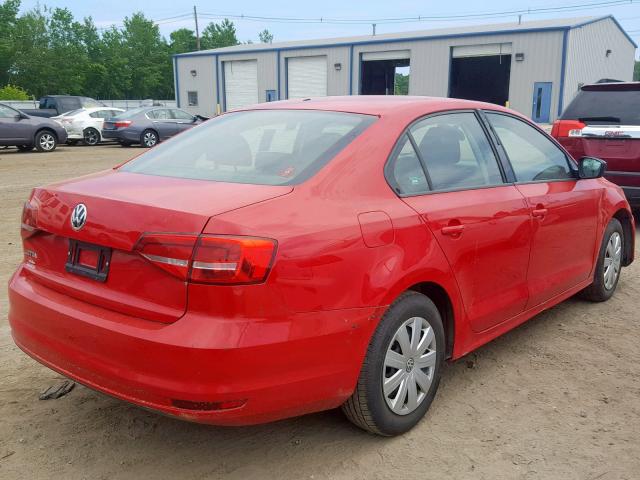 3VW1K7AJ8FM271082 - 2015 VOLKSWAGEN JETTA BASE RED photo 4