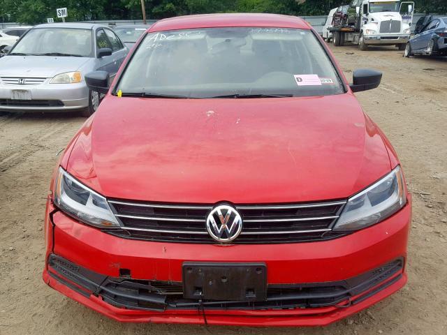 3VW1K7AJ8FM271082 - 2015 VOLKSWAGEN JETTA BASE RED photo 9