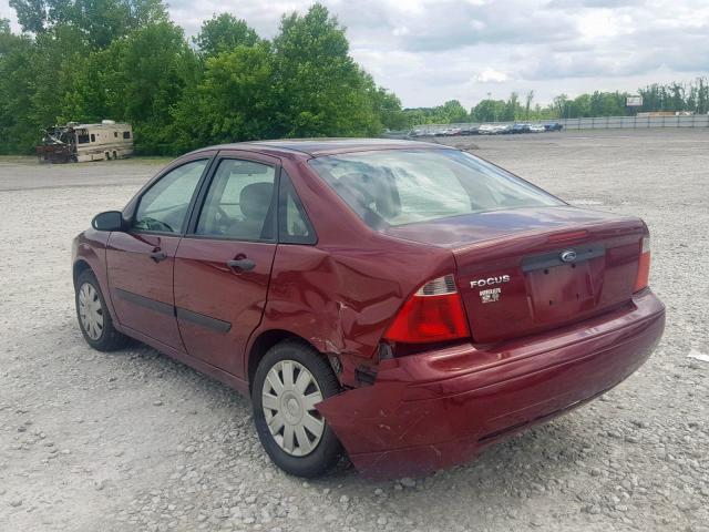 1FAFP34N67W129595 - 2007 FORD FOCUS ZX4 BURGUNDY photo 3