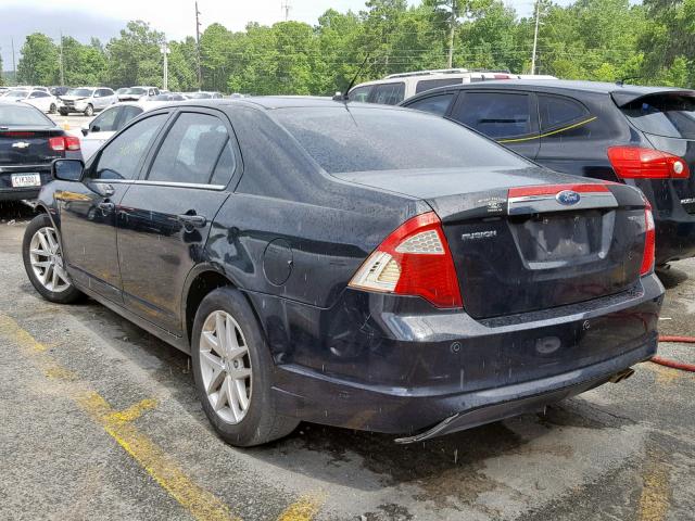 3FAHP0JAXCR228975 - 2012 FORD FUSION SEL BLACK photo 3