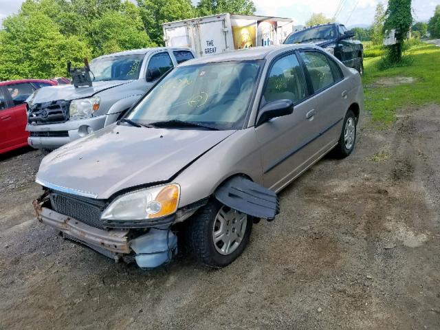 2HGES16462H922689 - 2002 HONDA CIVIC DX TAN photo 2