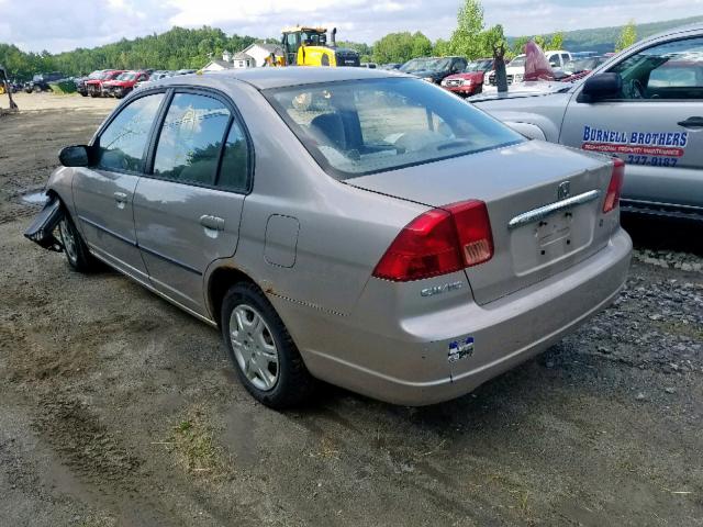 2HGES16462H922689 - 2002 HONDA CIVIC DX TAN photo 3