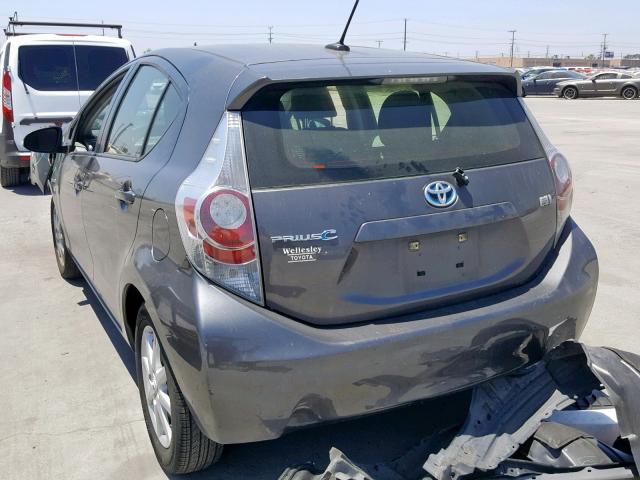 JTDKDTB30D1048622 - 2013 TOYOTA PRIUS C GRAY photo 3