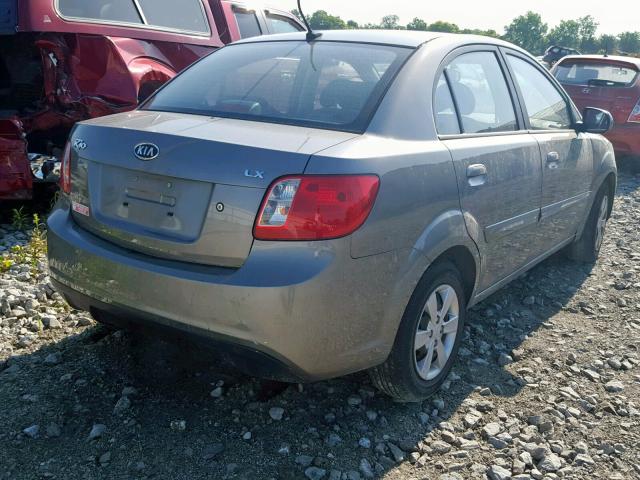 KNADH4A3XA6680432 - 2010 KIA RIO LX SILVER photo 4