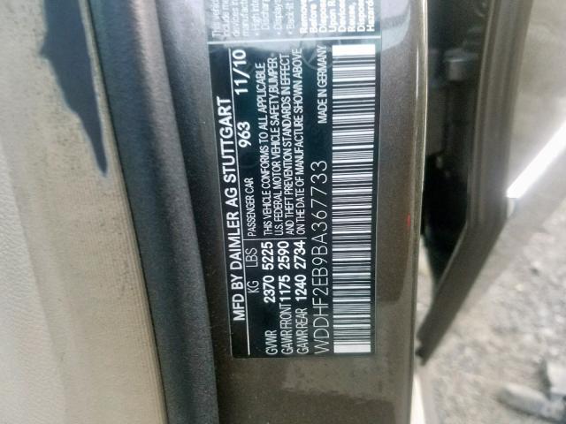 WDDHF2EB9BA367733 - 2011 MERCEDES-BENZ E 350 BLUE GRAY photo 10