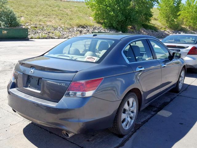 1HGCP36858A064677 - 2008 HONDA ACCORD EXL GRAY photo 4