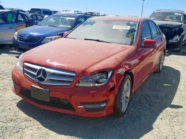 WDDGF4HB6DA869511 - 2013 MERCEDES-BENZ C 250 RED photo 2