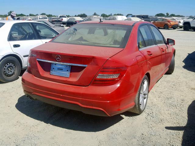 WDDGF4HB6DA869511 - 2013 MERCEDES-BENZ C 250 RED photo 4