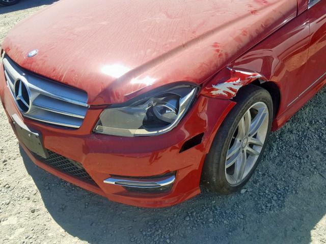 WDDGF4HB6DA869511 - 2013 MERCEDES-BENZ C 250 RED photo 9