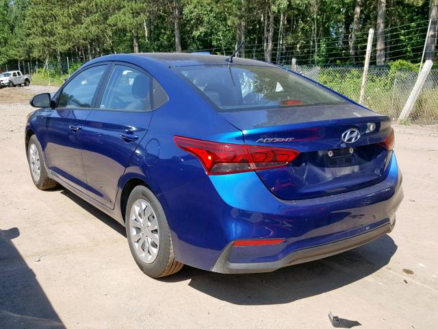 3KPC24A32JE030634 - 2018 HYUNDAI ACCENT SE BLUE photo 3