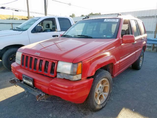 1J4GZ78Y2TC349990 - 1996 JEEP GRAND CHER RED photo 2