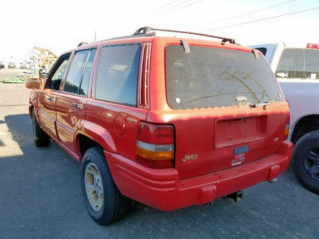 1J4GZ78Y2TC349990 - 1996 JEEP GRAND CHER RED photo 3