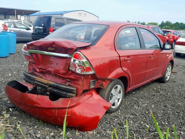 KL1TD56687B153600 - 2007 CHEVROLET AVEO BASE წითელი ფოტო 4