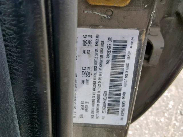 2C3AE66G84H616399 - 2004 CHRYSLER 300M GRAY photo 10