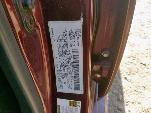 JTLKT324940164259 - 2004 TOYOTA SCION XB PURPLE photo 10