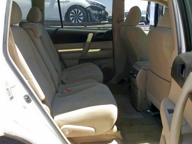 5TDZA3EH7AS002881 - 2010 TOYOTA HIGHLANDER WHITE photo 6