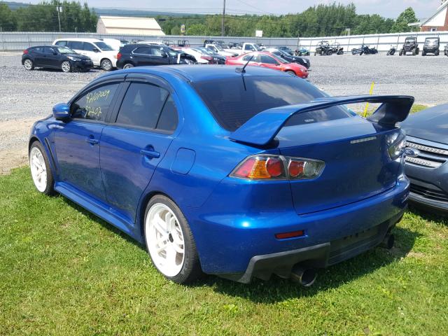 JA32W8FV1FU014448 - 2015 MITSUBISHI LANCER EVO BLUE photo 3