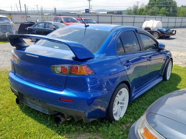 JA32W8FV1FU014448 - 2015 MITSUBISHI LANCER EVO BLUE photo 4