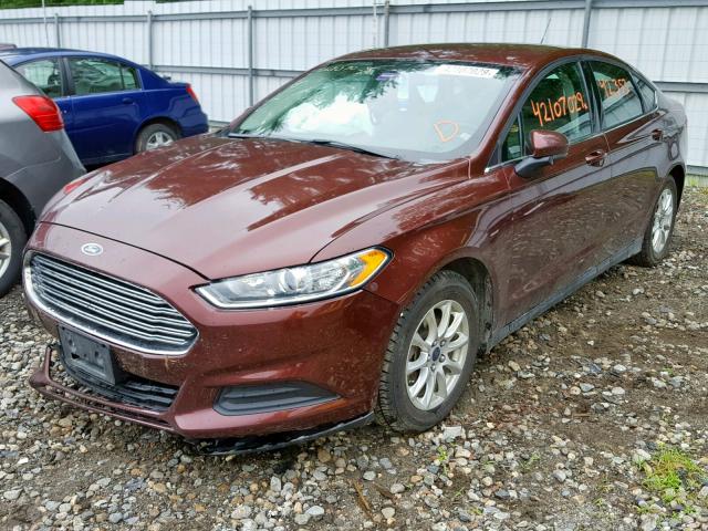 3FA6P0G71GR349113 - 2016 FORD FUSION S MAROON photo 2