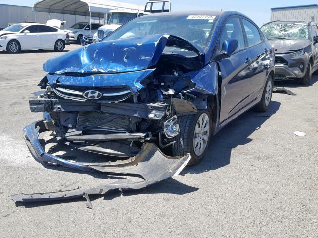 KMHCT4AE4GU996102 - 2016 HYUNDAI ACCENT SE BLUE photo 2