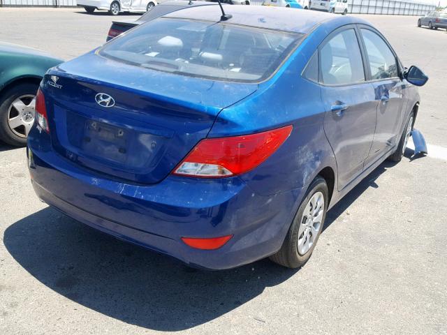 KMHCT4AE4GU996102 - 2016 HYUNDAI ACCENT SE BLUE photo 4