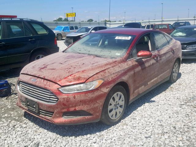 3FA6P0G79ER149965 - 2014 FORD FUSION S RED photo 2