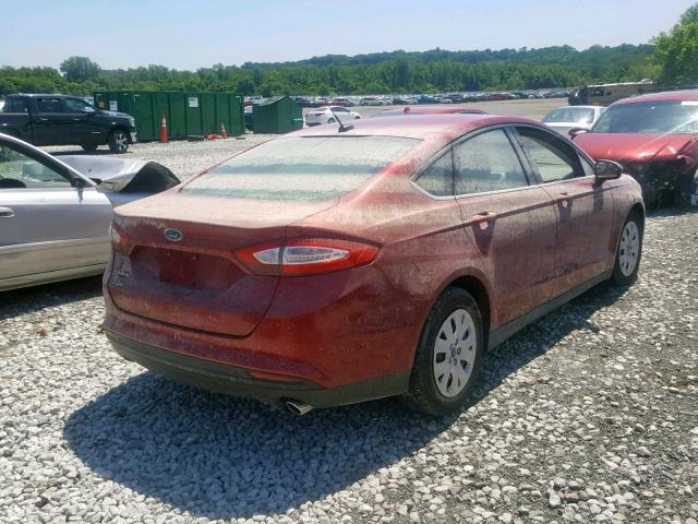 3FA6P0G79ER149965 - 2014 FORD FUSION S RED photo 3