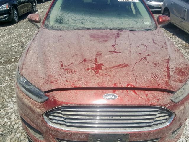 3FA6P0G79ER149965 - 2014 FORD FUSION S RED photo 7