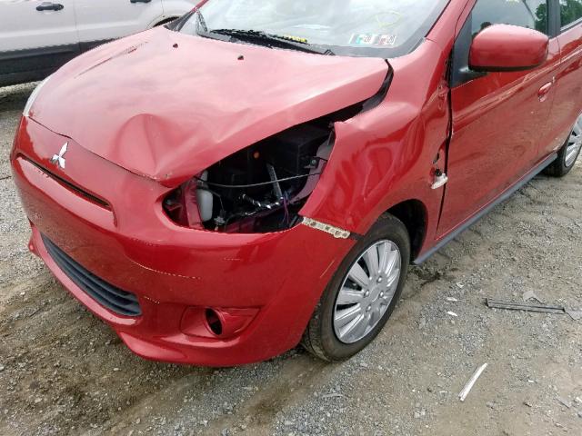 ML32A3HJ0FH055789 - 2015 MITSUBISHI MIRAGE DE RED photo 9