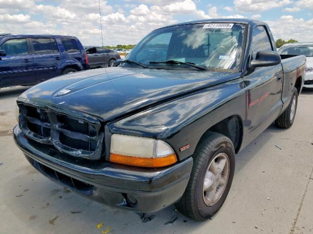 1B7FL26P6WS704315 - 1998 DODGE DAKOTA BLACK photo 2