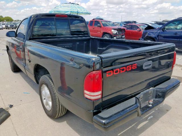 1B7FL26P6WS704315 - 1998 DODGE DAKOTA BLACK photo 3