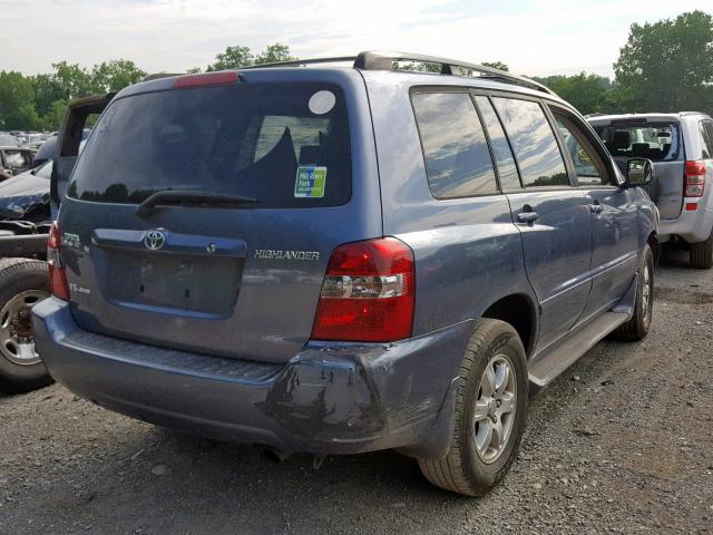 JTEEP21A860151225 - 2006 TOYOTA HIGHLANDER BLUE photo 4