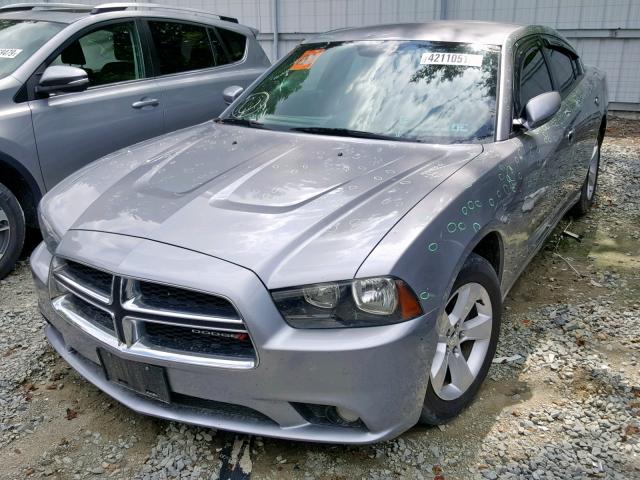 2C3CDXHG8EH366291 - 2014 DODGE CHARGER SX SILVER photo 2