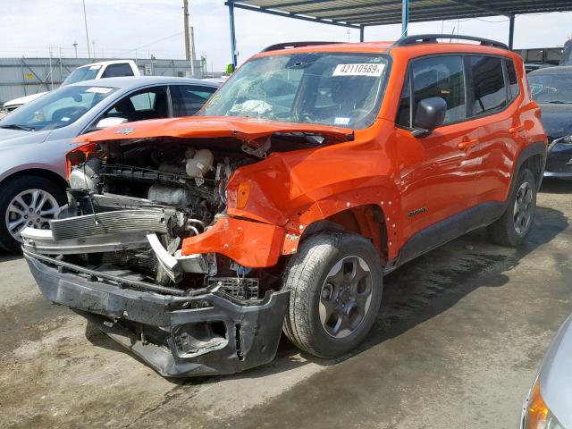 ZACCJBAB9HPF15624 - 2017 JEEP RENEGADE S ORANGE photo 2