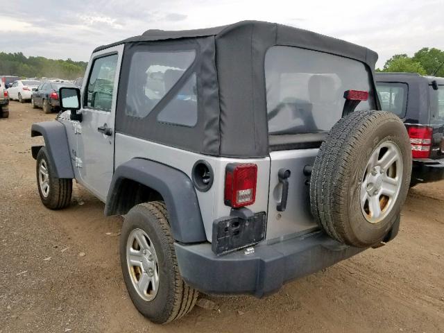 1J4FA24107L230632 - 2007 JEEP WRANGLER X SILVER photo 3